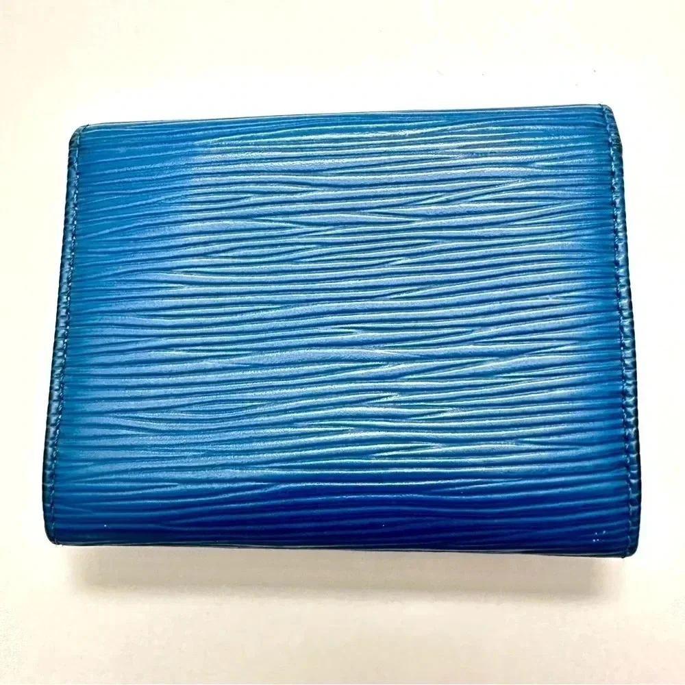 LV blue Epi Porte Minnaie Coin Wallet